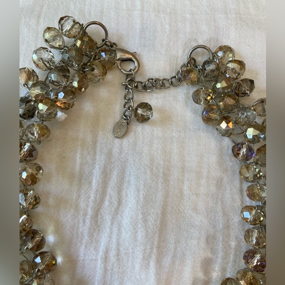 Aldo Arvan Crystals Mesh Cluster Bib Statement Necklace - Picture 6 of 12